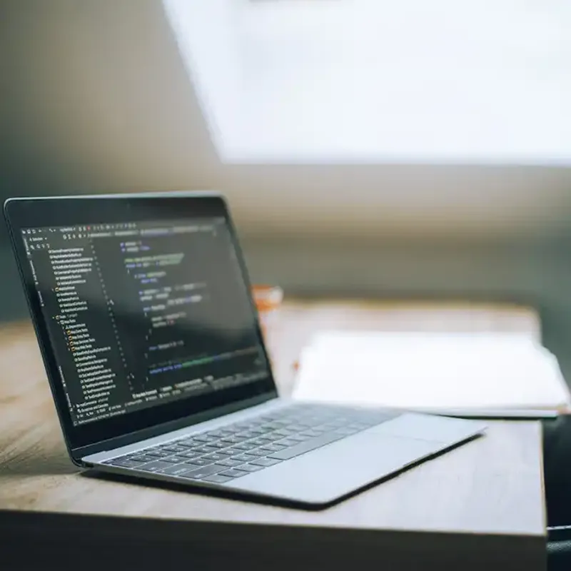 Picture of laptop on table